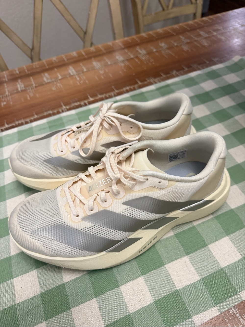 Running Shoes — Cream with Gray Accents